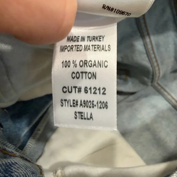 Agolde Light Blue Distressed Stella Denim Shorts - Picture 5 of 5